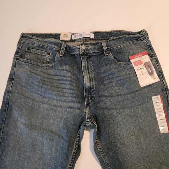 Signature Levi Strauss S61 Relaxed Fit Jeans Stretch Blue Mens 38x32 NEW NWT - Picture 6 of 16